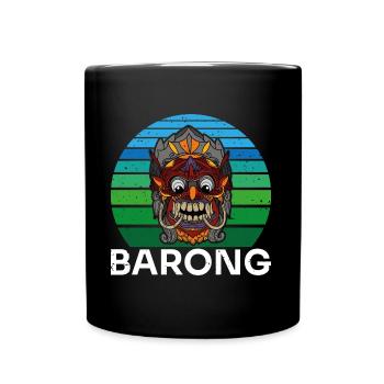 Barong Bali Tiermaskentanz Mythischer Löwe - Tasse einfarbig - Schwarz - Vorne
