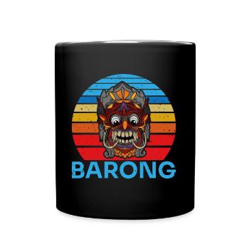 Barong Bali Tiermaskentanz Mythischer Löwe - Tasse einfarbig - Schwarz - Vorne