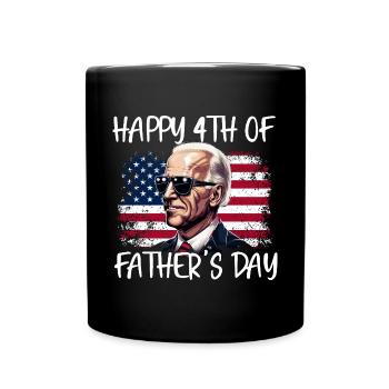 Joe Biden Happy 4th Of Father's Day - Full Colour Mug - black - Front