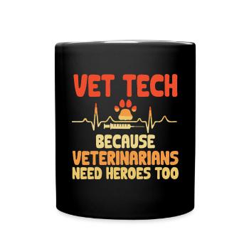 Vet Tech Veterinärmedizin Veterinärtechniker - Tasse einfarbig - Schwarz - Vorne