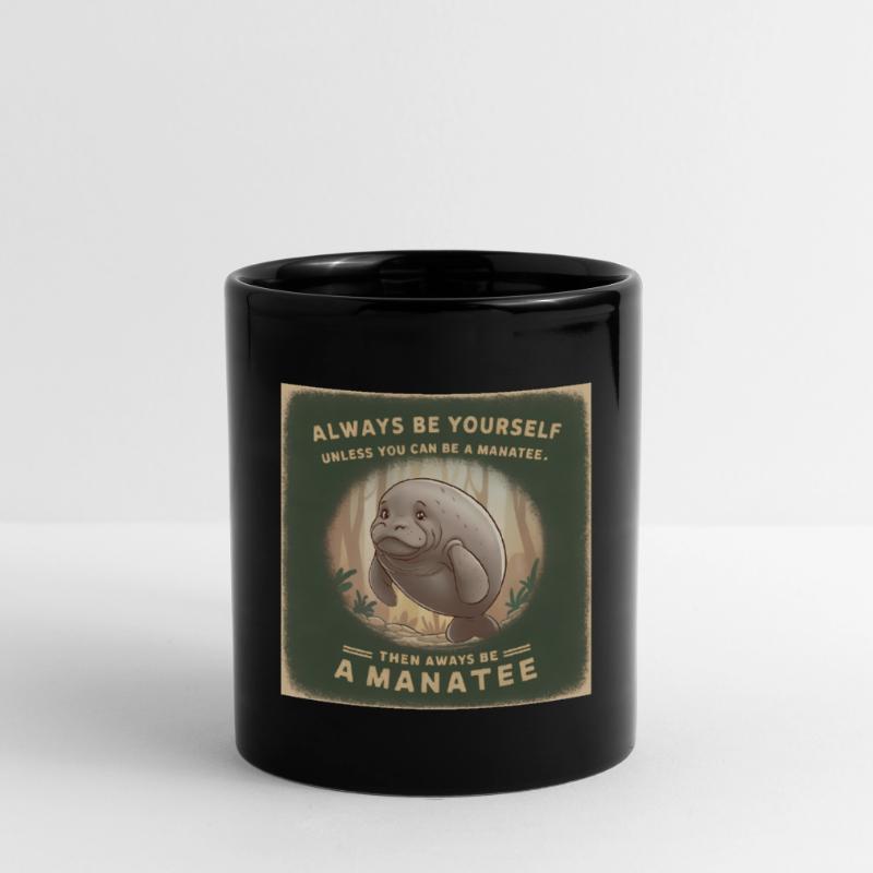 Sei Du selbst oder sei ein Manatee Lebensweisheit Tasse einfarbig