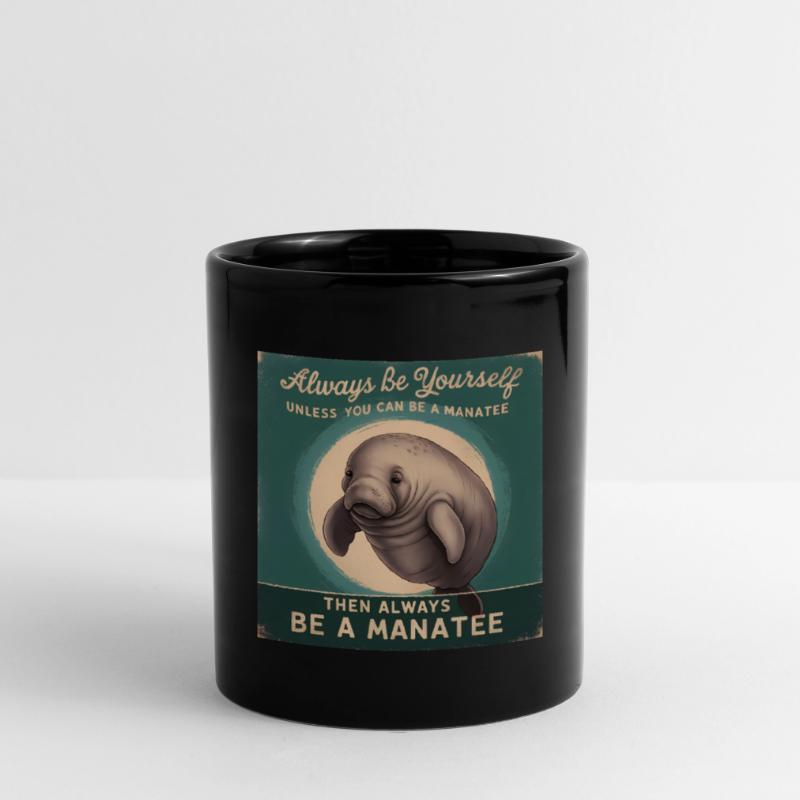 Sei Du selbst oder sei ein Manatee Lebensweisheit Tasse einfarbig