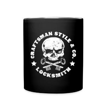 Badge de serrurier - Mug uni - noir - Devant