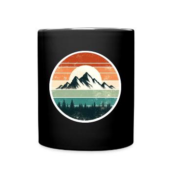 Berge - Tasse einfarbig - Schwarz - Vorne