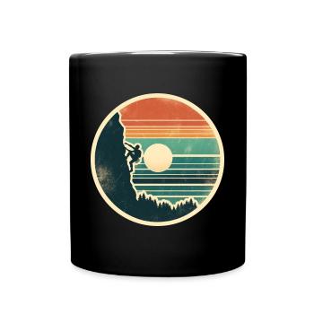 Climbing Climbers Mountains Rocks Bouldering - Full Colour Mug - black - Front