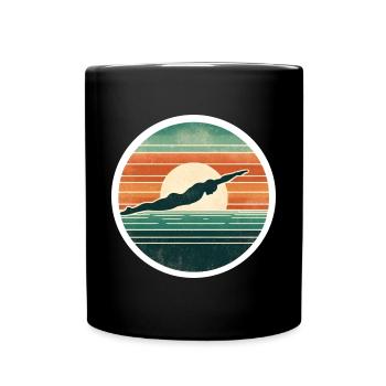 Schwimmen - Tasse einfarbig - Schwarz - Vorne