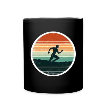 Sprinter Läufer Leichtathletik Sport - Tasse einfarbig - Schwarz - Vorne