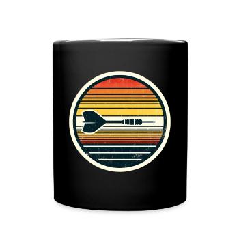 Dart Dartpfeil Dartspieler - Tasse einfarbig - Schwarz - Vorne