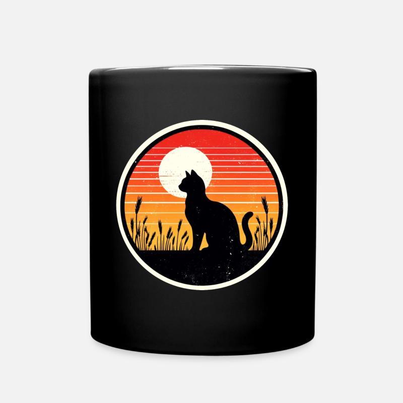 Katze - Tasse einfarbig - Schwarz