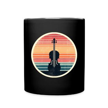 Violon Violon Violoniste Violoniste Cadeau Rétro - Mug uni - noir - Devant