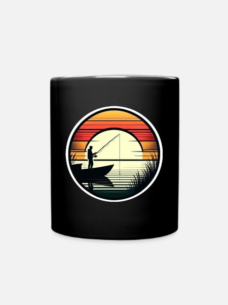 Angeln Angler Fischen Retro - Tasse einfarbig - Schwarz