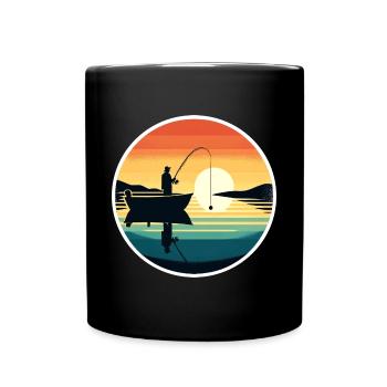 Angler Retro - Full Colour Mug - black - Front