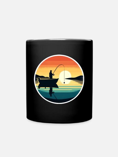 Angler Retro - Tasse einfarbig - Schwarz