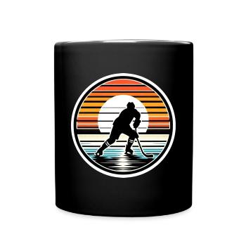 Eishockey Eishockeyspieler Retro - Tasse einfarbig - Schwarz - Vorne