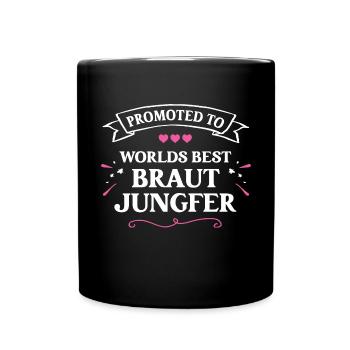Beste Brautjungfer Hochzeit Team Braut Bridesmaid - Tasse einfarbig - Schwarz - Vorne