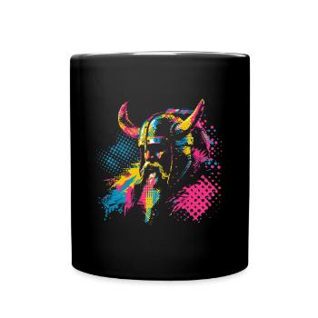Graphic Pop Art Viking - Full Colour Mug - black - Front