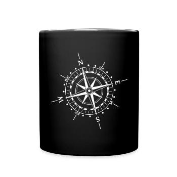 Rose des vents blanc - Mug uni - noir - Devant