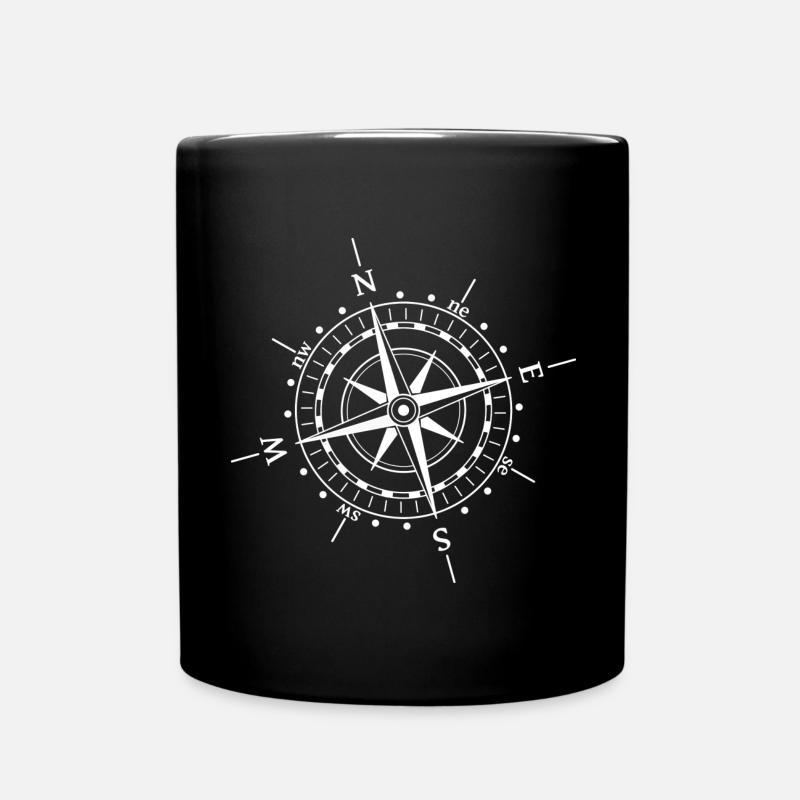 Rose des vents blanc - Mug uni - noir