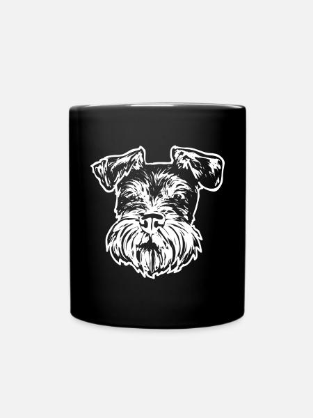 Zwergschnauzer Hund Schnauzer - Tasse einfarbig - Schwarz