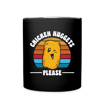 Chicken Nugget Liebhaber Chicken Nuggets - Tasse einfarbig - Schwarz - Vorne