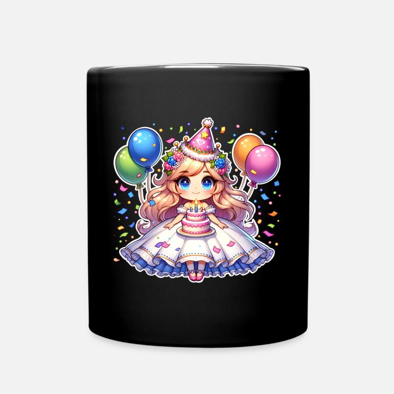 Prinzessin Geburtstag - Tasse einfarbig - Schwarz