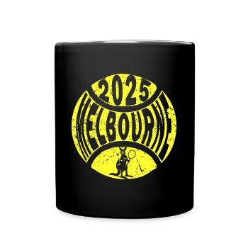 T-shirt à capuche du tournoi de tennis australien jaune - Mug uni - noir - Devant