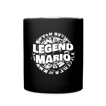 Mann Mario - Tasse einfarbig - Schwarz - Vorne