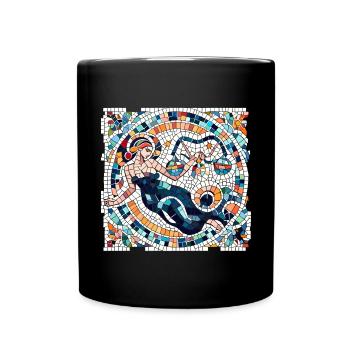 Venus as Roman Mosaic - Astrological Libra Sign - Full Colour Mug - black - Front