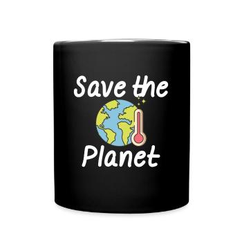 Climate change Environmental protection Nature conservation - Full Colour Mug - black - Front