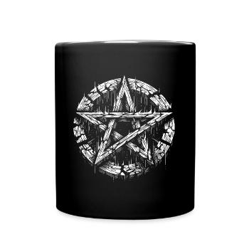 Zerrissenes Pentagramm Okkultes Zeichen - Tasse einfarbig - Schwarz - Vorne
