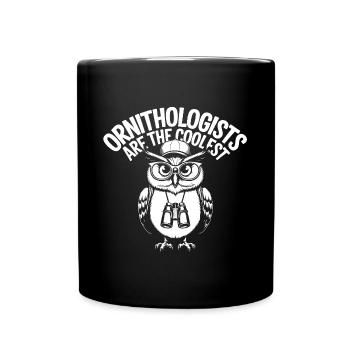Ornithologists are the coolest funny owl - Full Colour Mug - black - Front