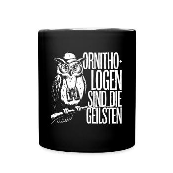 Ornithologen sind die Coolsten lustige Eule - Tasse einfarbig - Schwarz - Vorne