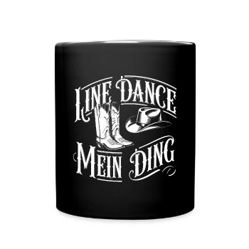 Line Dance Gruppe Training mein Tanzsport - Tasse einfarbig - Schwarz - Vorne