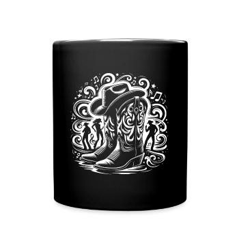 Line Dancing Country Dance - Line Dance Tanzen - Full Colour Mug - black - Front
