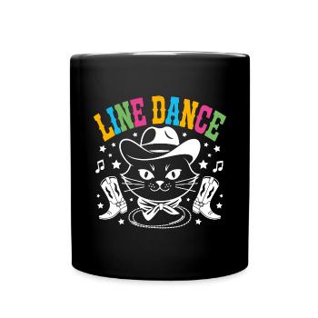 I love my cat and line dancing - Full Colour Mug - black - Front