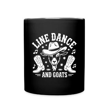 Goats and Line Dance Funny Goat with Stetson - Full Colour Mug - black - Front
