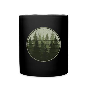 Wald Natur Bäume Wildnis Outdoor Wandern - Tasse einfarbig - Schwarz - Vorne