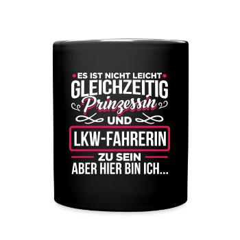 LKW-FAHRERIN - Prinzessin - Tasse einfarbig - Schwarz - Vorne