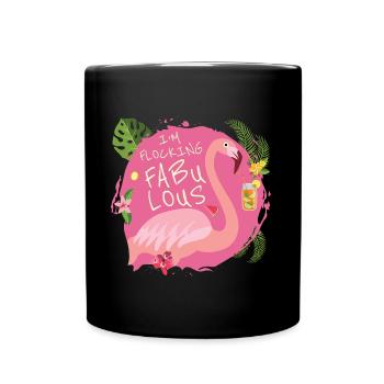 Je flocks fabuleux - Flamingo Paradise Vacation - Mug uni - noir - Devant