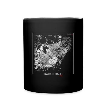 Black plan Barcelona Figureground Diagram - Full Colour Mug - black - Front