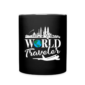 world traveler - Full Colour Mug - black - Front