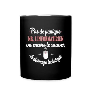 Mr. informaticien - Mug uni - noir - Devant