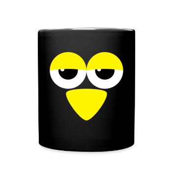 Yeux avec bec - Mug uni - noir - Devant