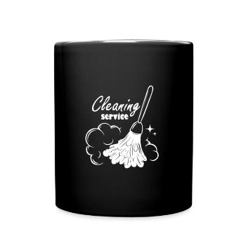 I am booking a cleaning service - Full Colour Mug - black - Front