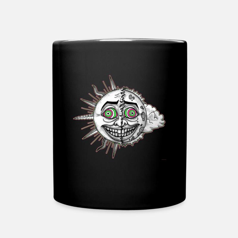 psychédélique psychédélique Goa Acid Soleil Lune - Mug uni - noir