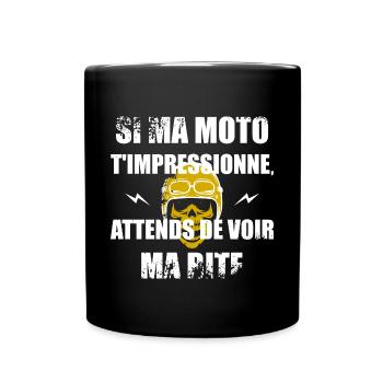 Si ma moto t'impressionne - Mug uni - noir - Devant