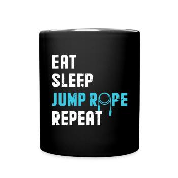 Manger le sommeil répète la corde - Mug uni - noir - Devant