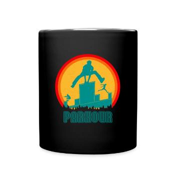 Parkour Sport Freerunning Retro Vintage - Full Colour Mug - black - Front