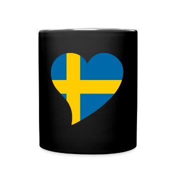 Heart for Sweden - Full Colour Mug - black - Front