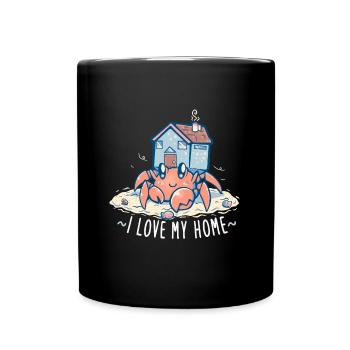 I love my home Hermit - Full Colour Mug - black - Front
